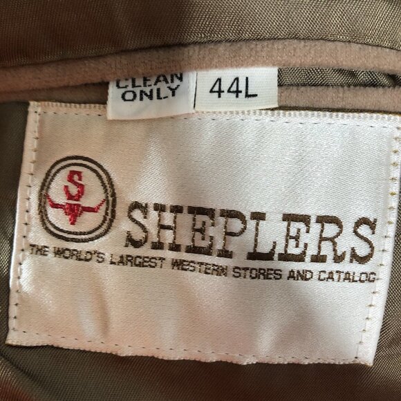 Sheplers Blazer Mens 44L Tan Western Faux Suede Microfiber Sport Coat Jacket - Picture 8 of 16